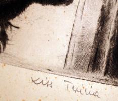 Kiss Terézia (1928- ): Fenyőfa tobozok. Rézkarc, karton,  23×31 cm