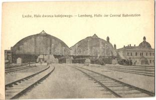 Lviv, Lwów; Hale dworca kolejowego / railway station (slant cut) (EK)