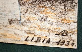 AB jelzéssel: Líbia. Kréta, papír, 24×16 cm