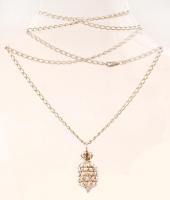 Ezüst nyaklánc medállal, Ag., nettó: 22,9gr., jelzett, 72cm/ Silver necklace with pendant, Ag, net:.. 22,9gr, marked, 72cm