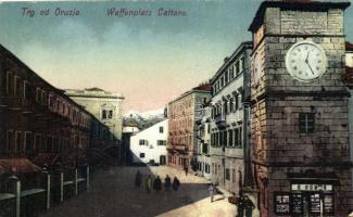 Kotor, Cattaro; Waffenplatz / Weapons square, clock tower (EK)