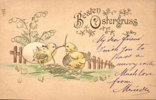 Besten Ostergruss / Easter, chicken, Emb. (EK)