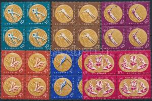 Olympics 6 stamps in blocks of 4, Olimpia 6 érték 4-es tömbökben