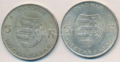 1947. 5Ft Ag "Kossuth" (2x) T:2-,3