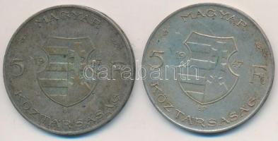1947. 5Ft Ag "Kossuth" (2x) T:2-,3 patina