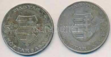 1947. 5Ft Ag "Kossuth" (2x) T:2-,3 patina