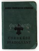 1947 Igazolvány Magyar Cserkészfiúk Szövetsége, pp.:8, 11x8cm