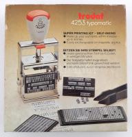 Trodat pecsétnyomó készlet kirakható szöveggel, eredeti dobozban, m:16cm