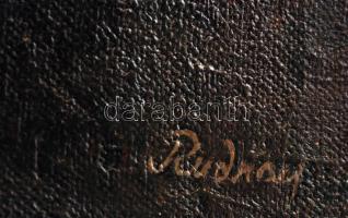 Rudnay jelzéssel: Férfi fej. Olaj, karton, keretben, 35×28 cm