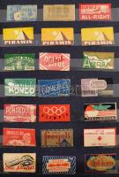 cca 1920-40 Nagy borotvapenge papír gyűjtemény albumban, magyar és külföldi, 361db