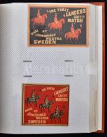 cca 1940 Svéd gyufacímkék albumban, különböző méretben, szép állapotban, 186db