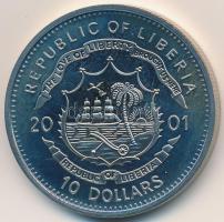 Libéria 2001. 10$ "Szabadság pillanatai - Holokauszt vége 1945." multicolor, tanúsítvánnya...
