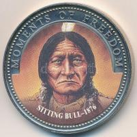 Libéria 2001. 10$ "Szabadság pillanatai - Ülő Bika 1876." multicolor, tanúsítvánnyal T:PP ujjlenyomatos Liberia 2001. 10 Dollars "Moments of Freedom - Sitting Bull 1876." multicolor with certificate C:PP fingerprints