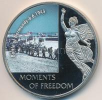 Libéria 2006. 10$ "Szabadság pillanatai - Normandiai partraszállás 1944.6.6." multicolor, tanúsítvánnyal T:PP Liberia 2006. 10 Dollars "Moments of Freedom-Battle of Normandy 6.6.1944" multicolor, with certificate C:PP