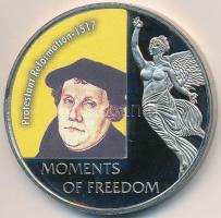 Libéria 2006. 10$ "Protestáns reformáció 1517" multicolor, tanúsítvánnyal T:PP  Liberia 2006. 10 Dollars "Moments of Freedom-Protestant Reformation 1517" multicolor, with certificate C:PP