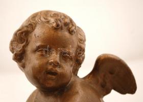 Régi, bronz puttó lámpa, jelzés nélkül, működik, plusz égővel, m: 26cm