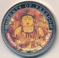 Libéria 2001. 10$ "Szabadság pillanatai - A szellem szabadsága - Buddha" multicolor, tanúsítvánnyal T:PP ujjlenyomat Liberia 2001. 10 Dollars "Moments of Freedom - Freedom of mind Budha" multicolor with certificate C:PP fingerprint