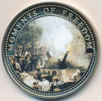 Libéria 2001. 10$ "Szabadság pillanatai - Prágai tavasz 1968" multicolor, tanúsítvánnyal T:PP ujjlenyomat, feületi karc Liberia 2001. 10 Dollars "Moments of Freedom - Spring of Prague" multicolor with certificate C:PP fingerprint, slightly scratched