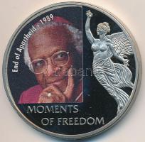 Libéria 2006. 10$ "Szabadság pillanatai-Apartheid vége 1989" multicolor, tanúsítvány T:PP  Liberia 2006. 10 Dollars "Moments of Freedom-End of Apartheid 1989" multicolor, with certificate C:PP