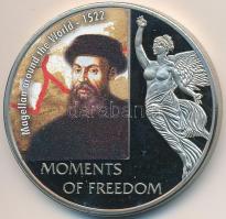 Libéria 2006. 10$ "Szabadság pillanatai - Magellán a föld körül 1522" multicolor T:PP kis ujjlenyomat Liberia 2006. 10 Dollars "Moments of Freedom-Magellan around the world 1522" multicolor C:PP small fingerprint