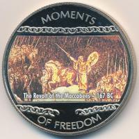 Libéria 2004. 10$ "Szabadság pillanatai - A Makkabeusok felkelése i.e. 167" multicolor tanúsítvánnyal T:PP ujjlenyomatos Liberia 2004. 10 Dollars "Moments of Freedom - The Revolt of the Maccabees 167 BC" multicolor with certificate C:PP fingerprint