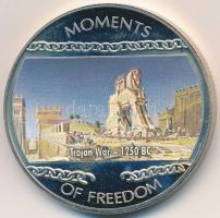 Libéria 2004. 10$ "Szabadság pillanatai - Trójai háború Kr.e. 1250" multicolor tanúsítvánnyal T:PP ujjlenyomatos Liberia 2004. 10 Dollars "Moments of Freedom - Trojan War 1250 BC" multicolor with certificate C:PP fingerprint