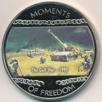 Libéria 2004. 10$ "Szabadság pillanatai - Öböl-háború 1990" multicolor tanúsítvánnyal T:PP ujjlenyomatos Liberia 2004. 10 Dollars "Moments of Freedom - The Gulf War 1990" multicolor with certificate C:PP fingerprint