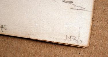 Nádler Róbert (1858-1938): Rózsadomb 1876. Ceruza, papír, jelzett (NR), 11×15 cm