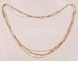 Aranyozott ezüst nyaklánc, Ag., nettó: 13gr., jelzett, 40cm/ Gold plated silver necklace, Ag, net. 13gr, marked, 40cm