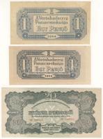 1944. "V.H" 1P 2klf (kisebb, ill. nagyobb hátoldali nyomat) 20P,50P,100P 2klf színvariáns, összesen 6db T:I,II+,II