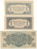 1944. "V.H" 1P 2klf (kisebb, ill. nagyobb hátoldali nyomat) 20P,50P,100P 2klf színvariáns,...