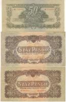 1944. "V.H" 1P 2klf (kisebb, ill. nagyobb hátoldali nyomat) 20P,50P,100P 2klf színvariáns,...