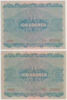 Ausztria/Osztrák-Magyar Bank 1922. 100K (10x) benne 4db sorszámkövető T:II-,III 
Austria/Oesterreic...