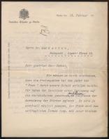 cca 1910-1920 Berlin, A Német Színház fejléces levele, rajta Emil Reiss aláírásával