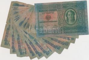 1912. 100K + 1913. 20K (10x) mind csehszlovák bélyeggel T:III