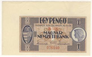 1938. 1P bal sarokívszél T:I Csak az ívszél van gyárilag meggyűrve, de a kép nem!