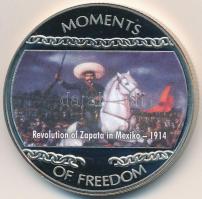 Libéria 2004. 10$ "Szabadság pillanatai - Zapata forradalma Mexikóban 1914" multicolor tanúsítvánnyal T:PP  Liberia 2004. 10 Dollars "Moments of Freedom-Revolution of Zapata in Mexico 1914" multicolor with certificate C:PP