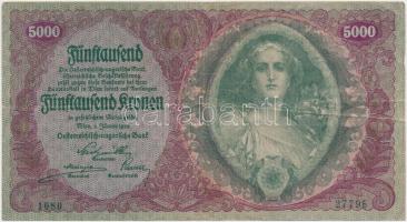 Ausztria / Osztrák-Magyar Bank 1922. 5000K T:III  Austria / Österreichisch-Ungarische Bank 1922. 5000 Kronen C:F