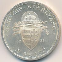 1938. 5P Ag "Szent István" T:2 apró ph