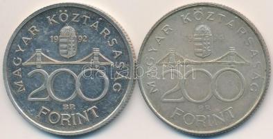 1992-1994. 200Ft Ag (2x) "MNB" + "Deák" T:2 kis ph