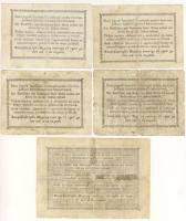 1848-49. "Kossuth bankók" 15kr (5x),30kr (5x),1ft,2Ft,5Ft (2x),10Ft (2x) + "Révai&quo...