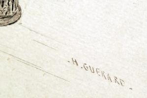 H. Guerrard jelzéssel: Halas kínáló. Rézkarc, papír, jelzett a karcon, 43x24 cm