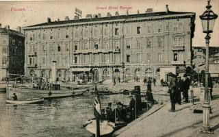 Fiume, Grand Hotel Europe, steamboat with the Austrian Naval Flag (EK)