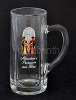 Hofbräu München feliratú üveg korsó, hibátlan, 0,5 l