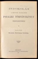 Indoklás a polgári törvénykönyv törvényjavaslatához. I. kötet: Bevezetés. Személyi és családi jog. K...