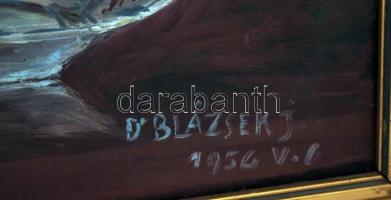 Blázsek jelzéssel: Virágcsendélet. Olaj, vászon, keretben, 75×60 cm