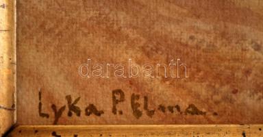 Lyka jelzéssel: Szénaboglya. Akvarell, papír, üvegezett keretben, 32×24 cm