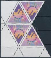 Nemzetközi bélyegkiállítás ívsarki 4-es tömb, International Stamp Exhibition corner block of 4