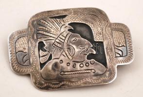 Ezüst(Ag) bross, jelzett, 3x4,5 cm, nettó: 8,1g