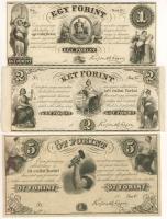 18.. Emigrációs "Kossuth bankók" 1Ft "D", 2Ft "G", 5Ft "C" T:I